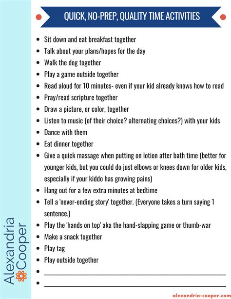 what are examples of quality time